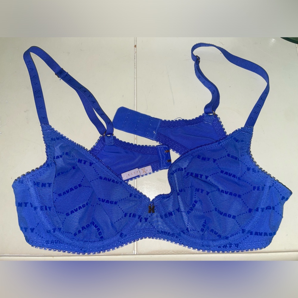 Blue Savage Fenty bra with underwire; gold charm. small to XS